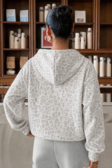 Women's Fall Leopard Print Coquette Style Hoodie