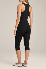 Women's Brushed Racerback Tank Top And Capri Yoga Set