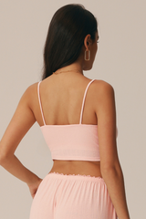 Women's Athletic Lace Trim Thin Strap Yoga Bra