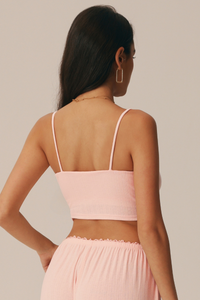 Women's Athletic Lace Trim Thin Strap Yoga Bra