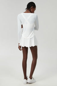 Women Plus-Size Sun Protection Slim-Fit Long Sleeve & Waist-Flutter Skort Sport Set