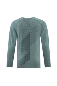 Men's Crew Neck Textured Athletic Long Sleeve T-shirt
