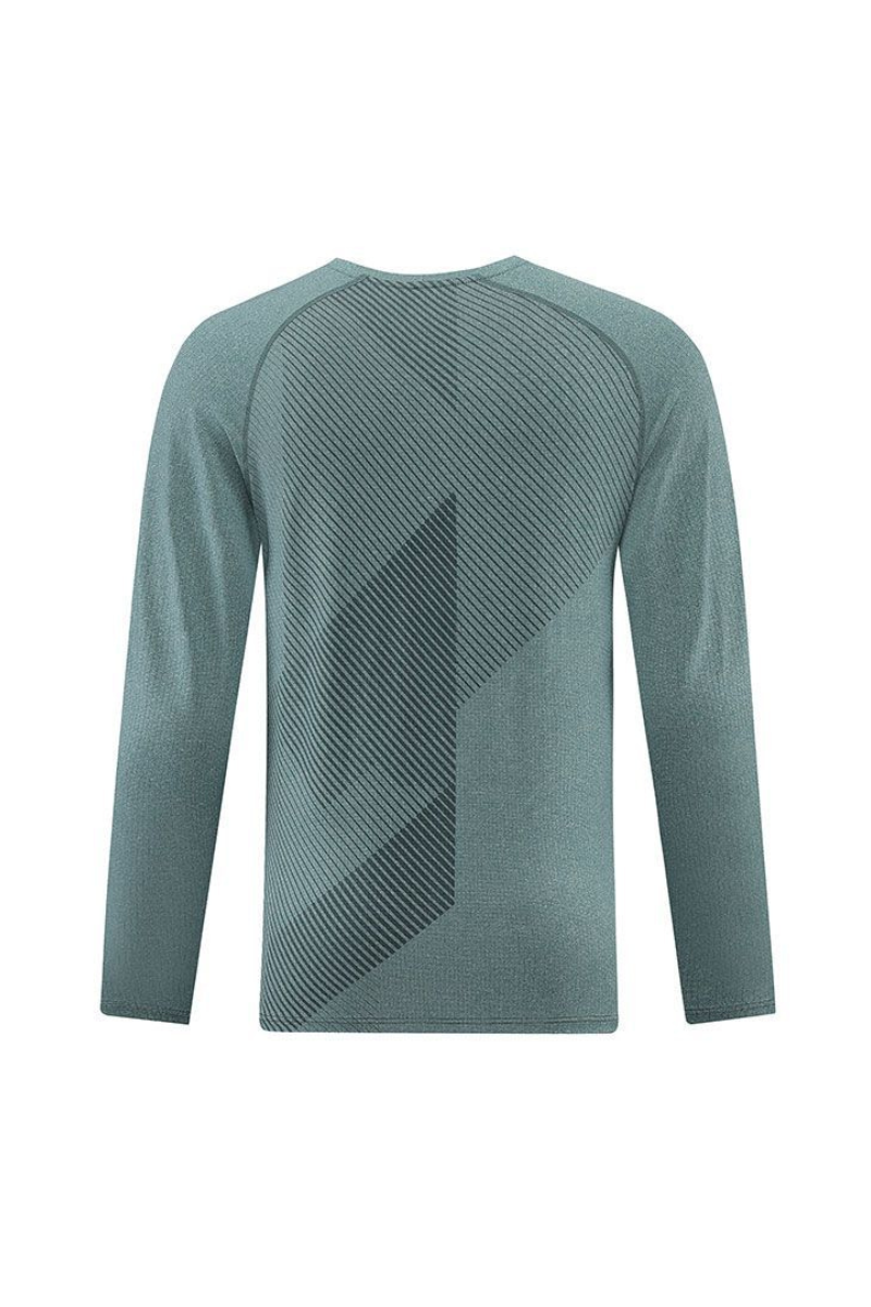 Men's Crew Neck Textured Athletic Long Sleeve T-shirt