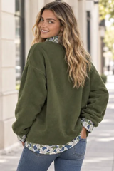 Women’s Fall Oversized Appliqué Western Mock Neck Sweatshirt