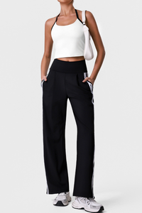 Women's Halterneck Tank Top And Wide Leg Pants Sets
