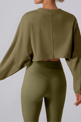 Women's Oversized Drop Shoulder Crew Neck Cover-Up Top