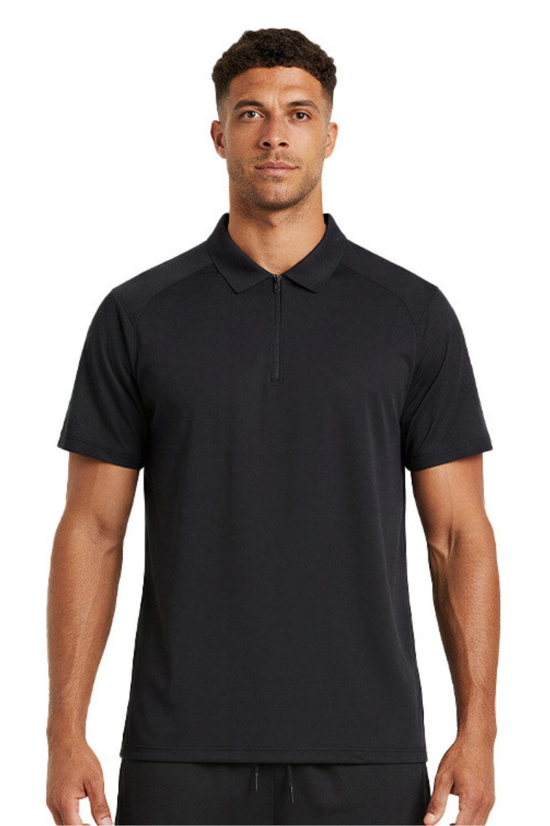 Men's Sun Protection Half-Zip Polo Collar Tennis T-Shirt