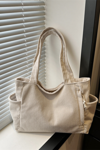 Women's Streetwear Corduroy Large-Capacity Tote Bag