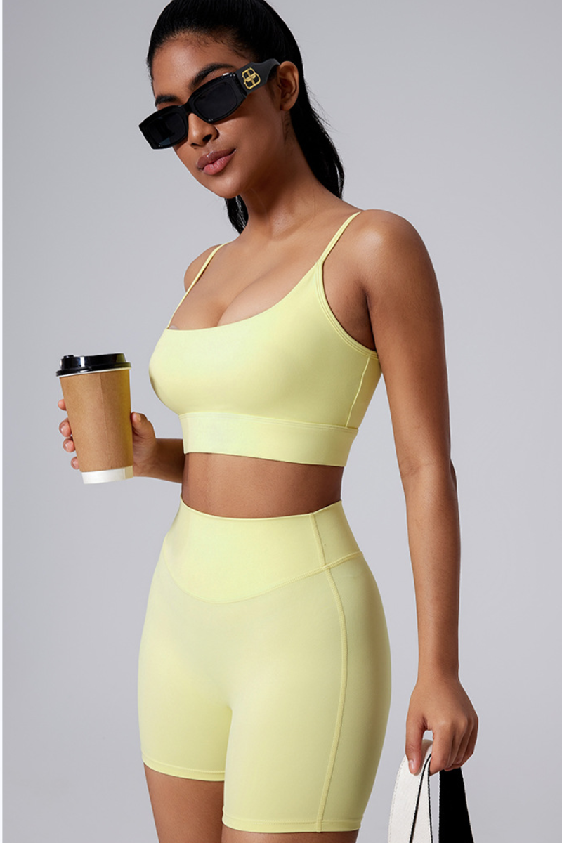 Women's Summer Thin Strap Bra And Shorts Two-Piece Sets