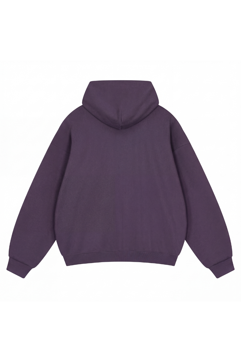 Unisex Fall Relaxed Drop Shoulder Full Zip Hooded Jacket