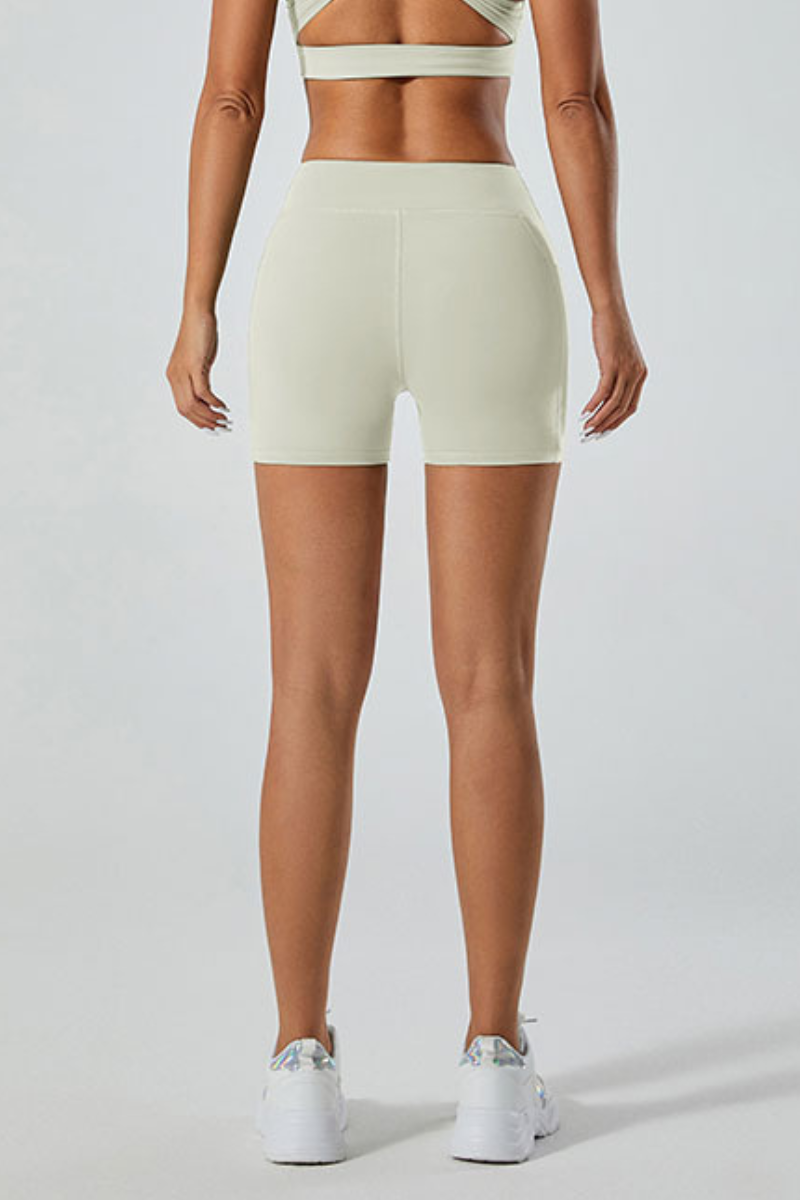 Women's high-waist sports shorts.