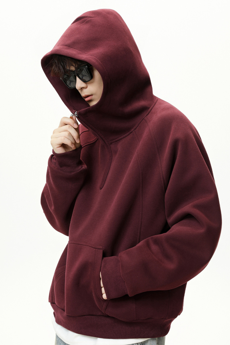 Men's Fall Half Zip Relaxed Hooded Sweatshirts