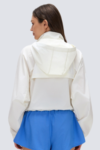 Women's Quick Dry Water Resistant Hooded Drawstring Jacket