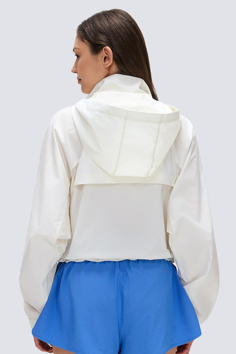 Women's Quick Dry Water Resistant Hooded Drawstring Jacket