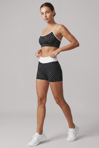 Women's Polka Dot Sports Bra & High Waist Bike Shorts Set
