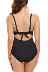 Women's Hollow High Waist Backless Tie One Piece - 3pcs