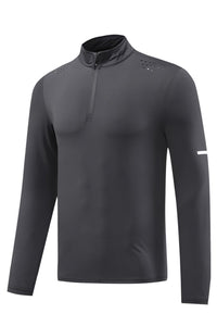 Men Half-Zip Breathable Outdoor Training Long Sleeve Top