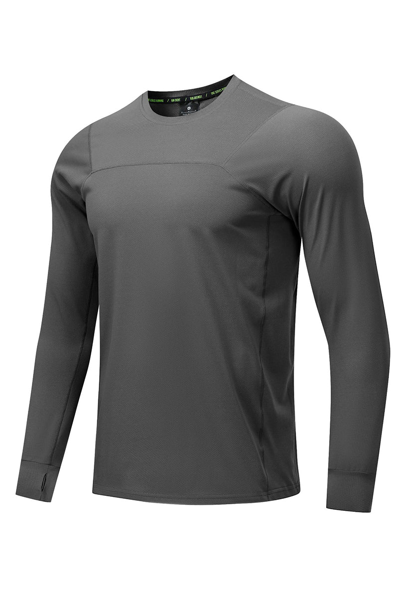Men Lightweight Quick-Dry Outdoor Training Long Sleeve T-Shirt
