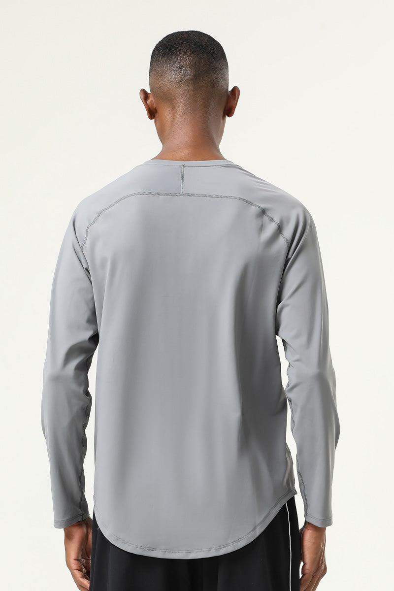 Men'S Crew-Neck Sports Running Long-Sleeved Shirt