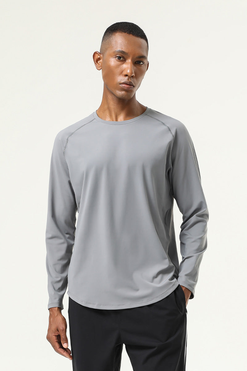 Men'S Crew-Neck Sports Running Long-Sleeved Shirt