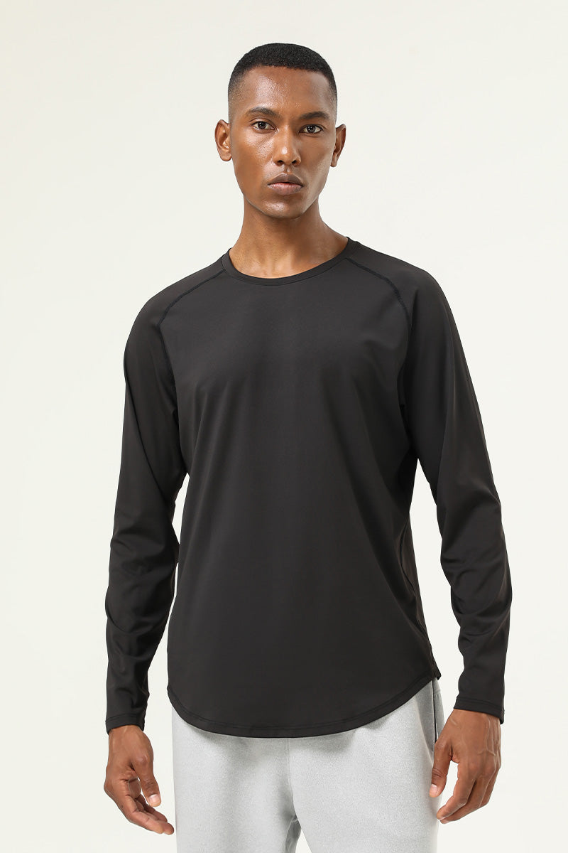 Men'S Crew-Neck Sports Running Long-Sleeved Shirt