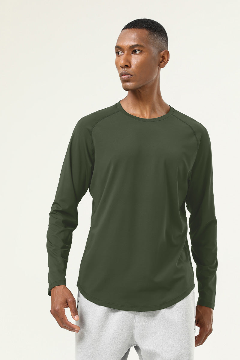 Men'S Crew-Neck Sports Running Long-Sleeved Shirt