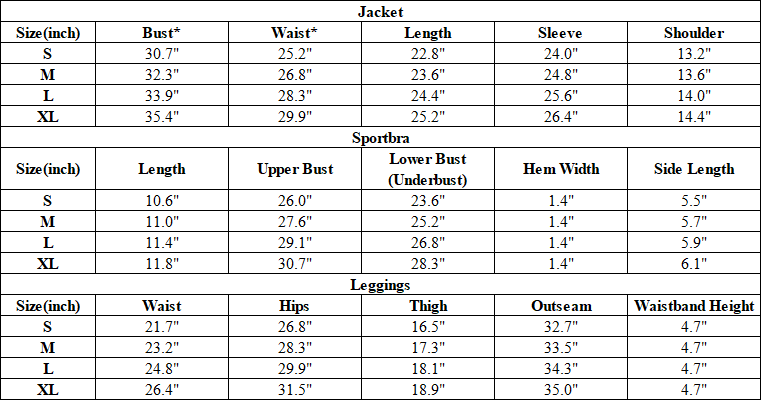 Women's 3-Piece Activewear Set: Jacket + Sports Bra + Leggings