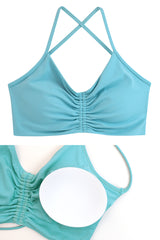 Women'S Pleated Cross Back Sport Bra