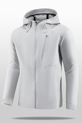 Men Hooded Cold-Resistant Quick-Dry Outdoor Training Running Jacket