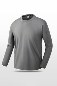 Men Solid Quick-Dry Outdoor Training Long Sleeve Top