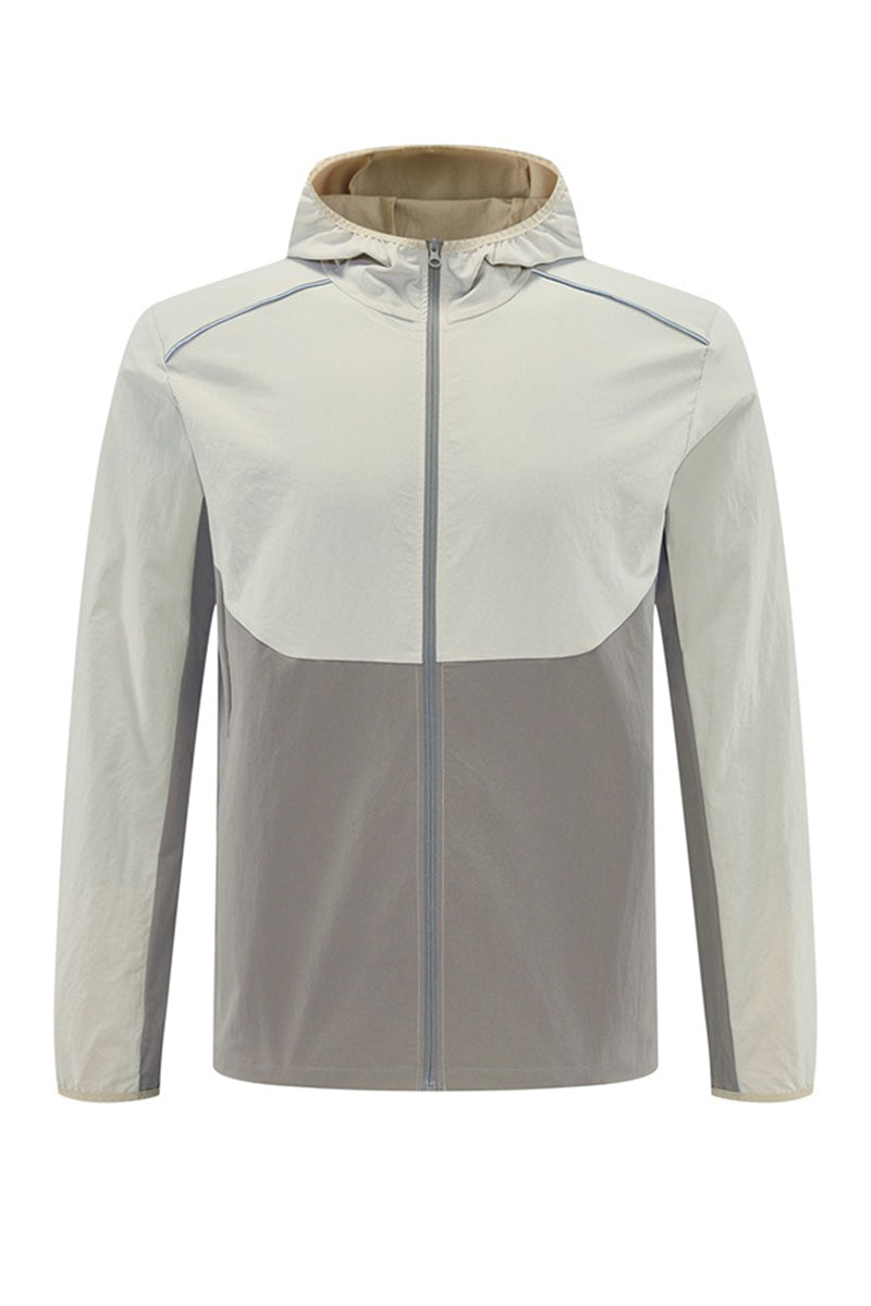 Men Hooded Quick-Dry Water-Resistant Training Workout Running Jacket