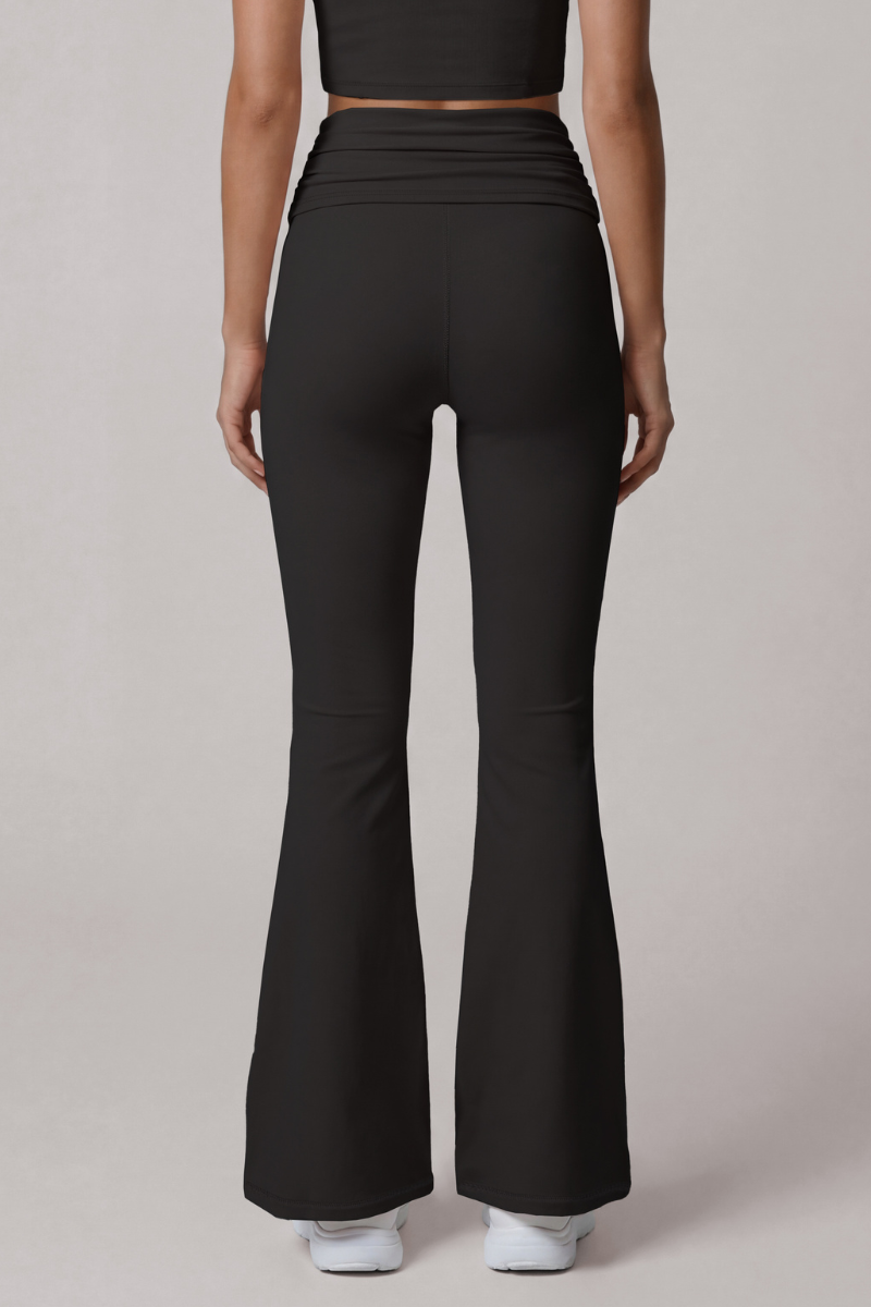 Women's Athletic High Rise Pleated Slim Fit Flared Pants