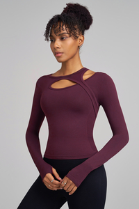Refined long-sleeved sports top