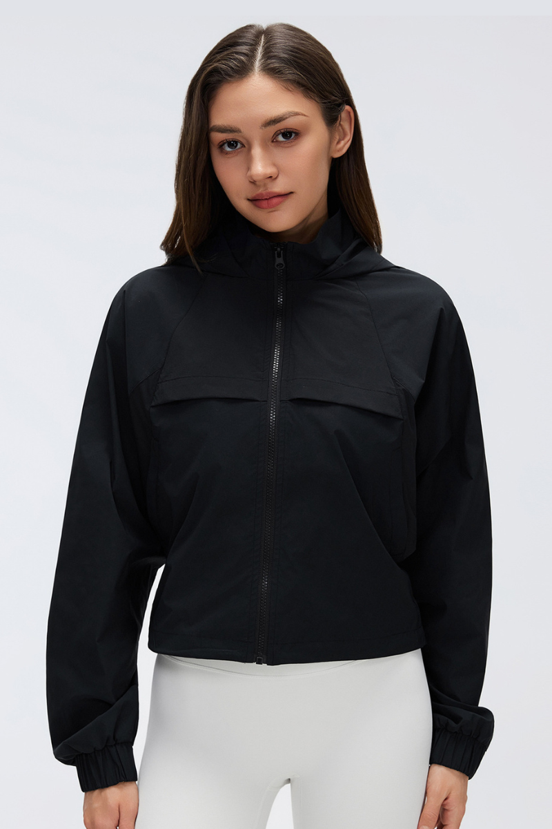 Women's Quick Dry Water Resistant Hooded Drawstring Jacket