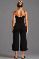 Women'sThin Strap Tank Top And Wide-Leg Capri Pants Sets