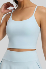 Women's Criss‑Cross Back Padded Halterneck Sports Cami Top