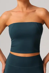 Women Strapless With Chest Pad Outdoor  Yoga Tube Top