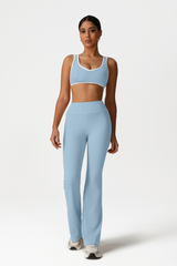Women High-Waisted Bootcut Butt-Lifting Yoga Set: Sports Bra + Flared Pants