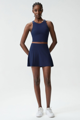 Women's Floral Center Tank & Tennis Skort Two-Piece Set