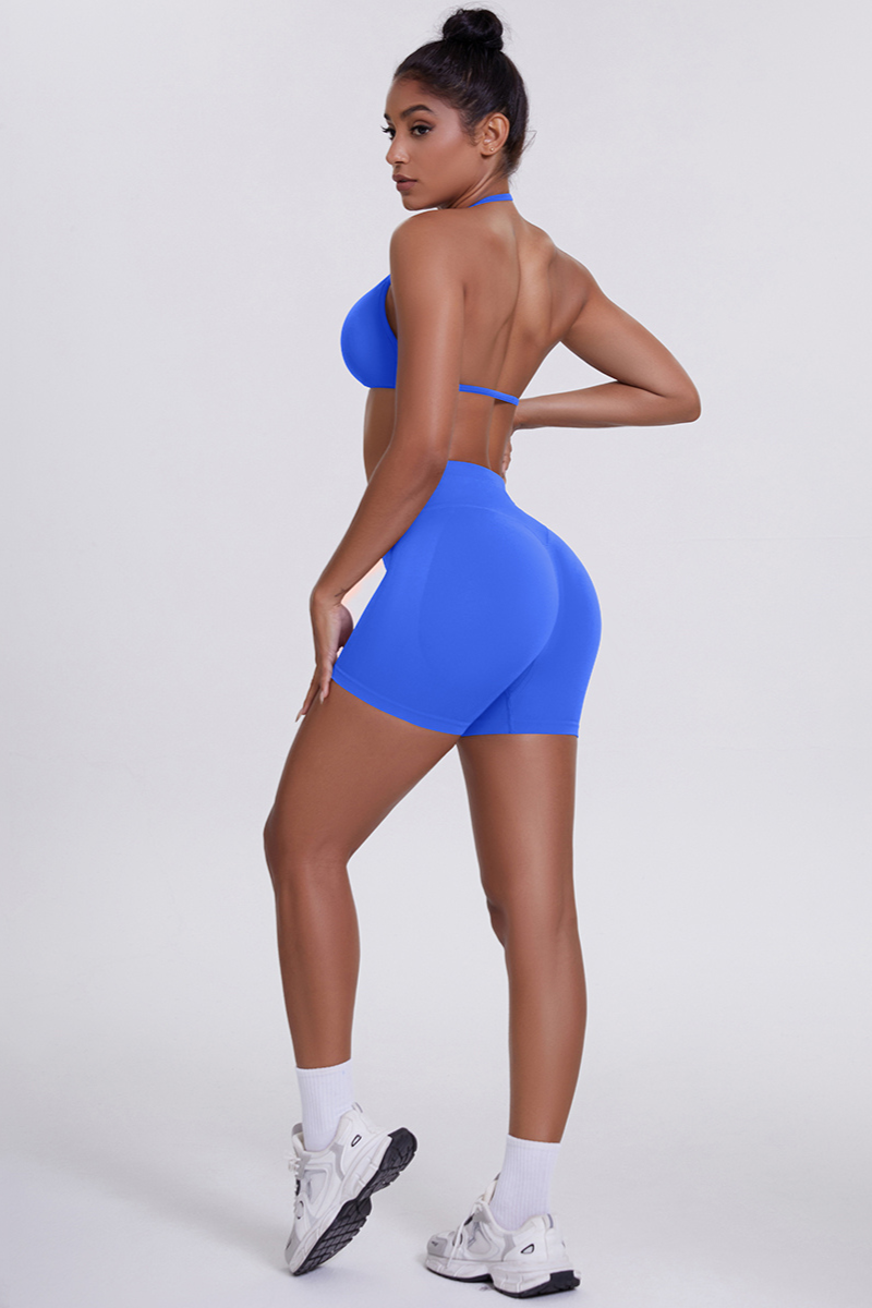 Women's Seamless Sports Bra & Athletic Shorts Two-Piece Set