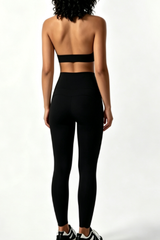 Women's Scalloped Halterneck Bra And Leggings 2 Piece Set