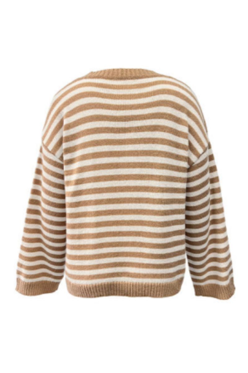 Women's Fall/Winter Knit Striped Knit Color Block Sweater