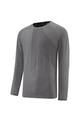 Men's Crew Neck Textured Athletic Long Sleeve T-shirt