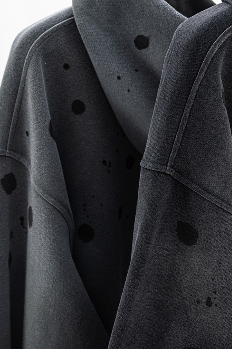 Men's spray paint hooded casual jacket