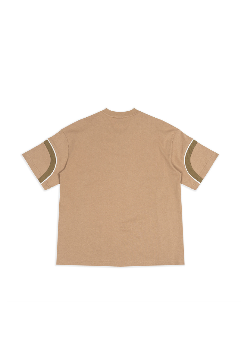 Unisex 100% Cotton Color-Block V-Neck Short-Sleeve T-Shirt