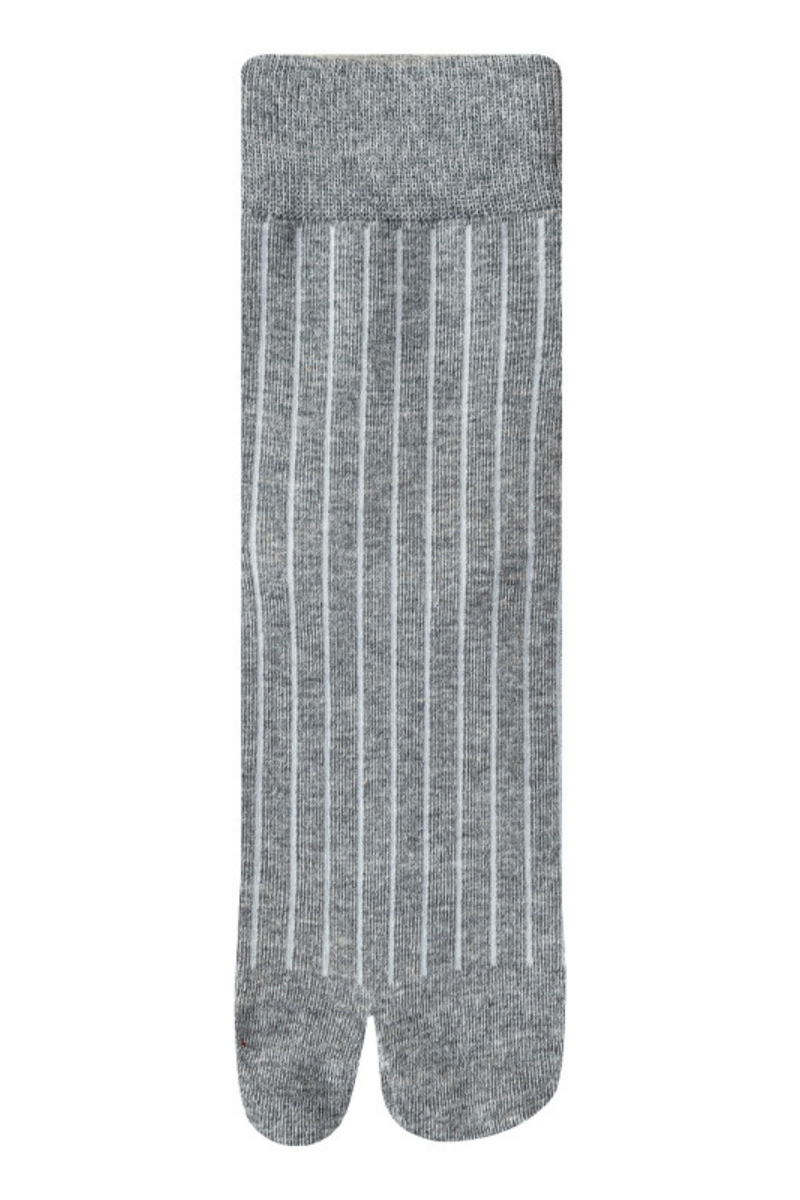 Women's Two-Toe Vertical Stripes Crew Solid Yoga Socks