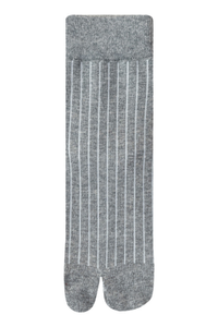 Women's Two-Toe Vertical Stripes Crew Solid Yoga Socks