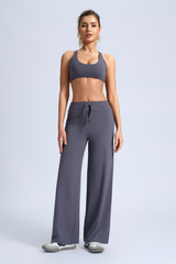 Women's Sport Sets:U-neck Cross Back Bra And Wide Leg Pants