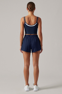 Women's Double Thin Strap Sports Cami Tank Top & Shorts Set