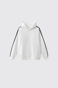 Women's 350g Color Block Side Stripe Ribbed Cuff Hoodie